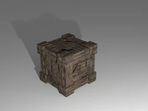 kotak kayu gaya lama Model 3D