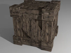 kotak kayu gaya lama Model 3D