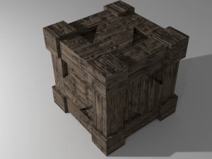 kotak kayu gaya lama Model 3D