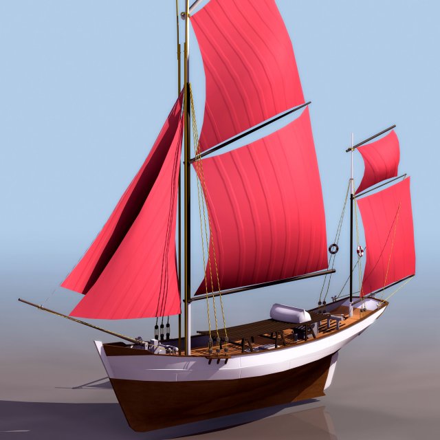 sailing vessel 3Dモデル .c4d .max .obj .3ds .fbx .stl .blend 