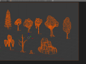 Low-poly trees 3D Model