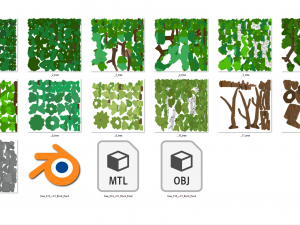 Low-poly trees 3D Model