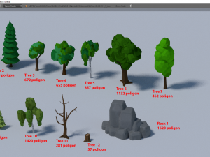 Low-poly trees 3D Model