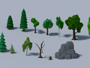Low-poly trees 3Dモデル