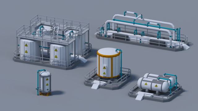 Fuel tank low-poly model 3D Модель .c4d .max .obj .3ds .fbx .stl .blend 