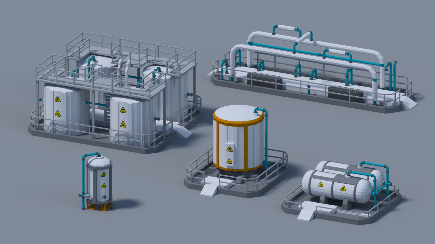 Fuel tank low-poly model 3D Model .c4d .max .obj .3ds .fbx .stl .blend