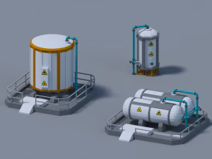 Fuel tank low-poly model 3D Model
