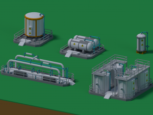 Fuel tank low-poly model 3D Модель