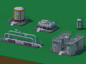Fuel tank low-poly model 3D Model