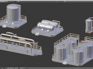 Fuel tank low-poly model 3D Модель