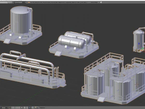 Fuel tank low-poly model 3D Model