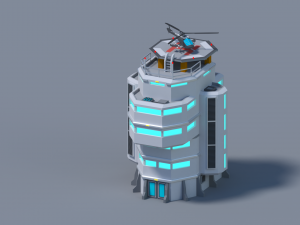 Sci-fi building 3D Model