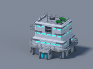 Sci-fi building 3D Model