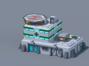 Sci-fi building 3D Model
