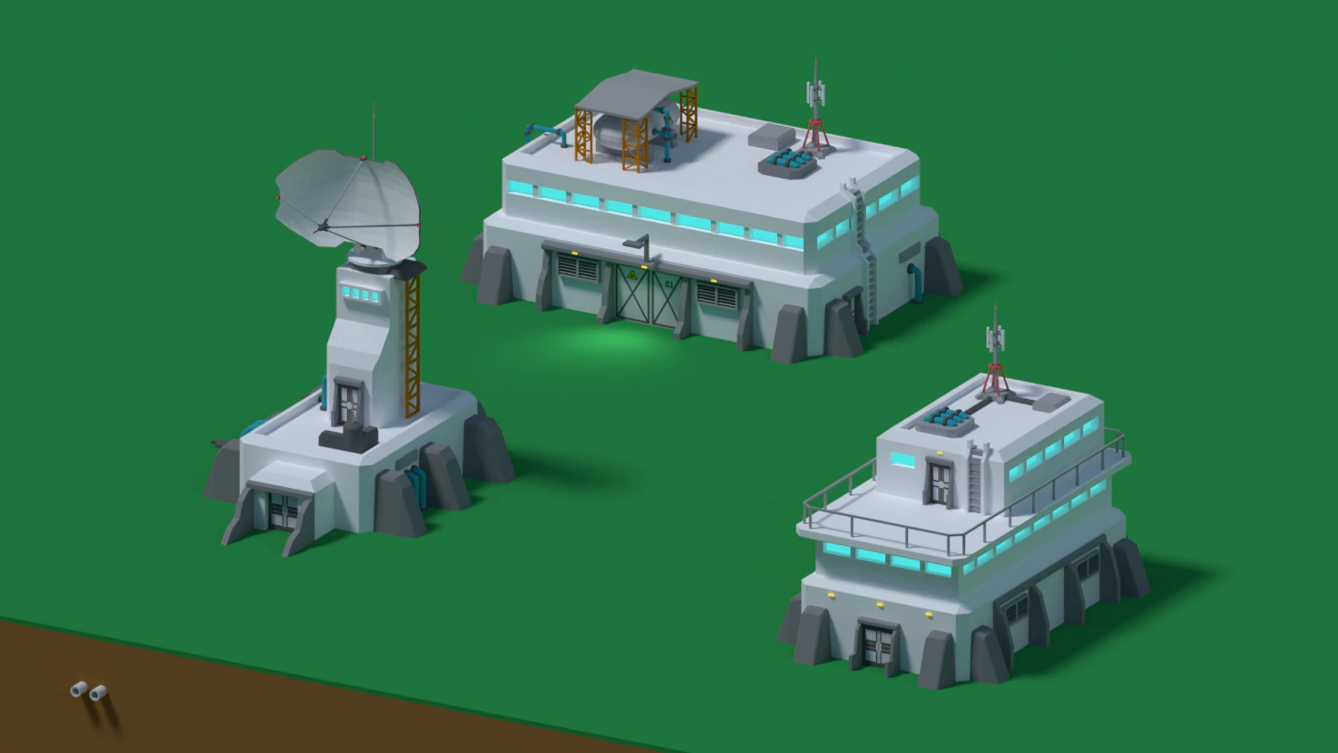 Sci-fi buildings 3D Model .c4d .max .obj .3ds .fbx .stl .blend 
