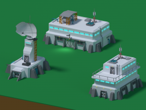 Sci-fi buildings 3D Model
