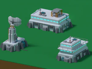 Sci-fi buildings 3D Model