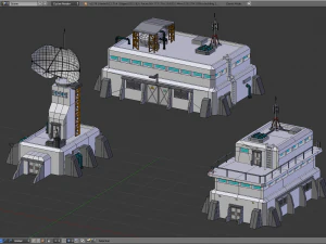 Sci-fi buildings 3D Model