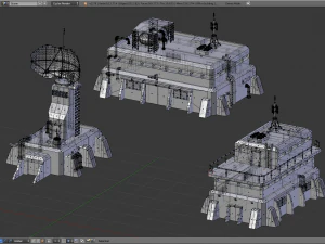 Sci-fi buildings 3D Model