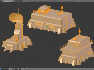 Sci-fi buildings 3D Model