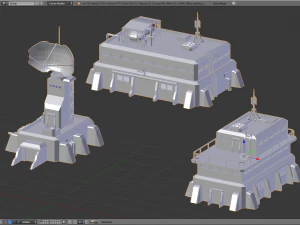 Sci-fi buildings 3D Model