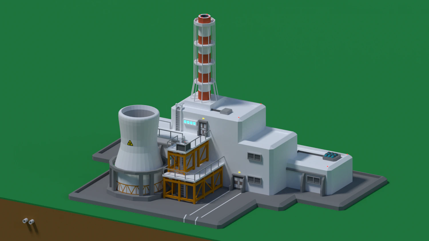 Nuclear station 3D Model .c4d .max .obj .3ds .fbx .stl .blend