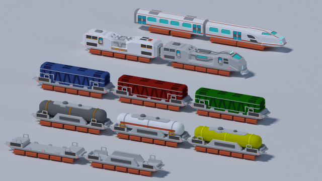 Maglev train Model 3D .c4d .max .obj .3ds .fbx .stl .blend 