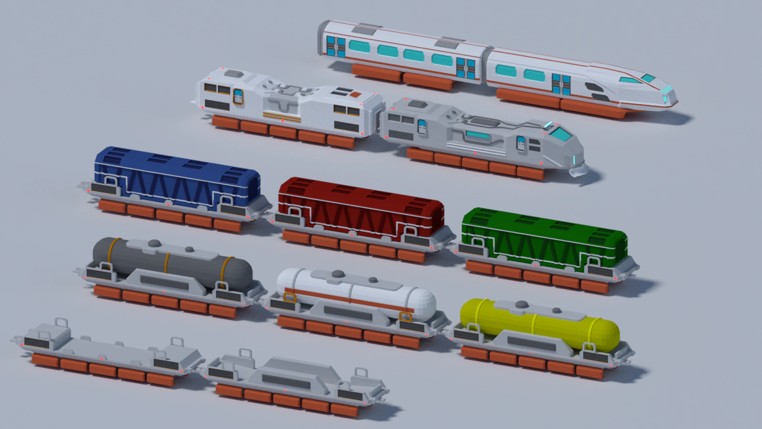 Maglev train 3D Model .c4d .max .obj .3ds .fbx .stl .blend 