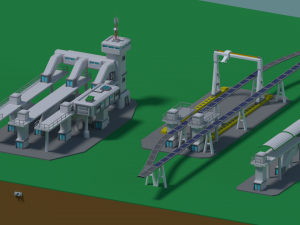 Maglev train Model 3D