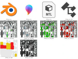 पिकअप फ्री लो-पॉली 3D मॉडल