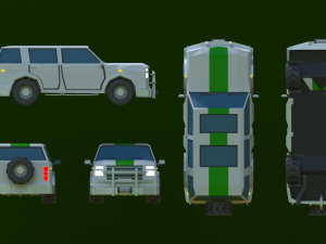 Jeep cra low-poly 3D Модель