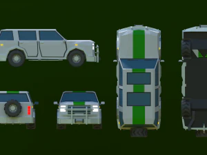Jeep cra low-poly 3D Model