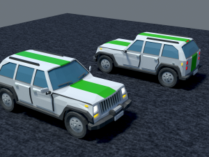 Jeep cra low-poly 3D Модель