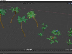 Tropical plants 3D Model