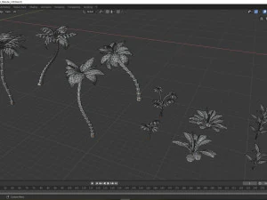 Tropical plants 3D Model