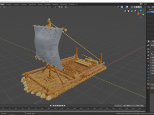 Wooden boat 3D Model