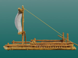 Wooden boat 3D Model