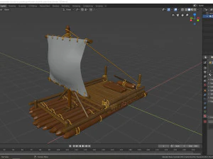 Wooden boat 3D Model