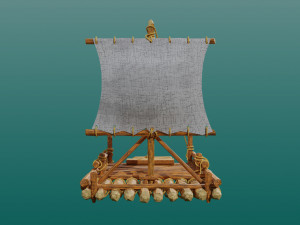 Wooden boat 3D Model