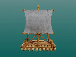 Wooden boat 3D Model