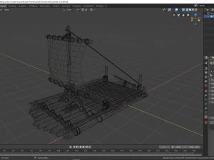Wooden boat 3D Model