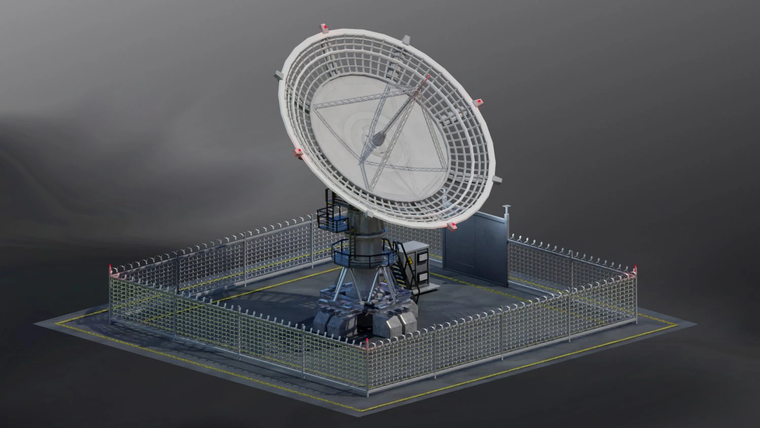 Radio telescope 3D Model .c4d .max .obj .3ds .fbx .stl .blend 