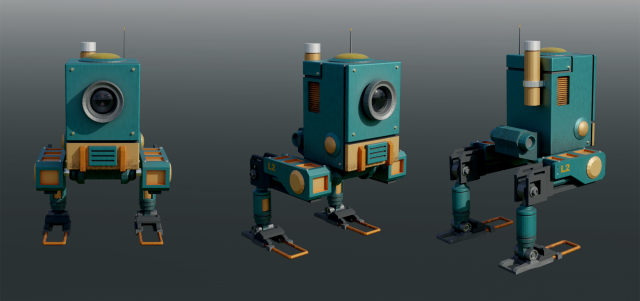 Robot l2 3D Модель .c4d .max .obj .3ds .fbx .stl .blend 