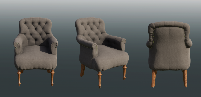 armchair 3D Model .c4d .max .obj .3ds .fbx .stl .blend 