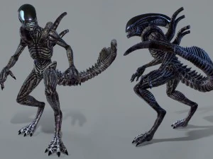 alieno xenomorfo vr - ar - low-poly Modello 3D