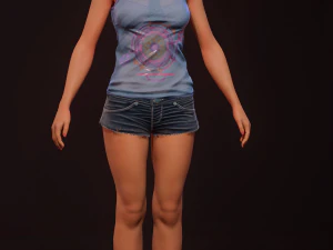 Sports girl vr - ar - low-poly 3D Model