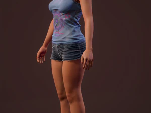 Sports girl vr - ar - low-poly 3D Model