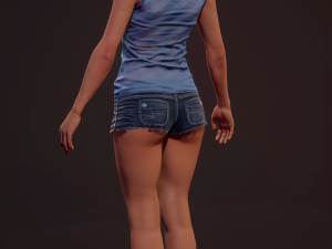 Sports girl vr - ar - low-poly Modelo 3D