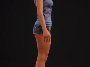 Sports girl vr - ar - low-poly Modelo 3D