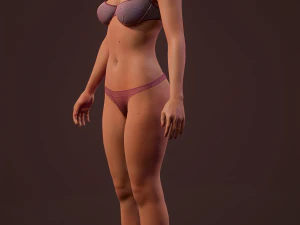 Sports girl vr - ar - low-poly 3D Model